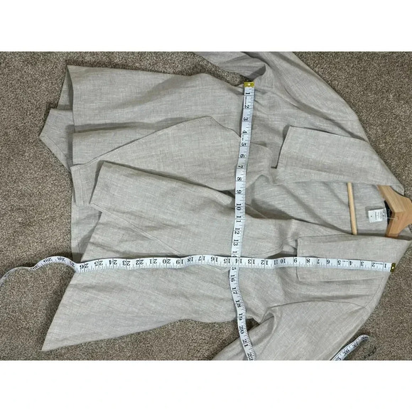 Moonlight Y & S Open front 100% Linen Cream Blazer Lagenlook made in USA Medium - Picture 11 of 11
